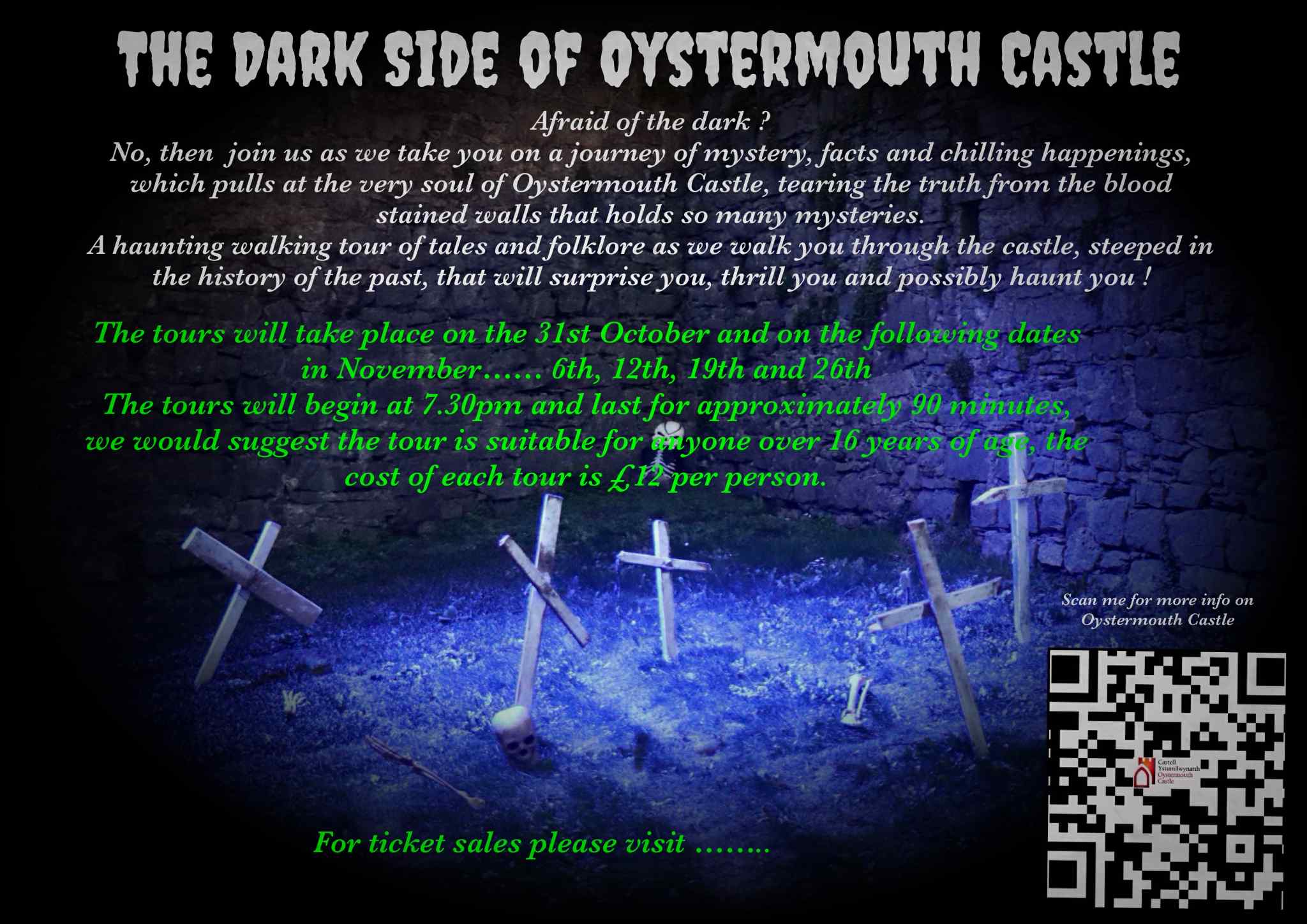 The Dark Side of Oystermouth Castle - 7.30pm - Friday 31st October 2025